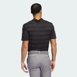 Adidas Two Colour Stripe Primegreen Golf Polo Shirt -Golf Apparel Store adidas SS22 Two Colour Stripe Primegreen Golf Polo Shirt Black Grey Six HI5180 SHADI659 Model 3