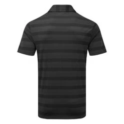 Adidas Two Colour Stripe Primegreen Golf Polo Shirt -Golf Apparel Store adidas SS22 Two Colour Stripe Primegreen Golf Polo Shirt Black Grey Six HI5180 SHADI659 back