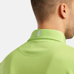 FootJoy Stretch Pique Solid Golf Polo Shirt 12 FootJoy Stretch Pique Solid Golf Polo Shirt -Golf Apparel Store footjoy pique ss shirt ath 91818 lime Model 2